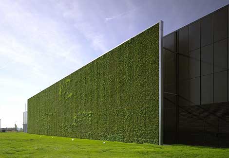The Citi Data Center in Frankfurt features a "green wall" featuring plants that are irrigated with recycled water.