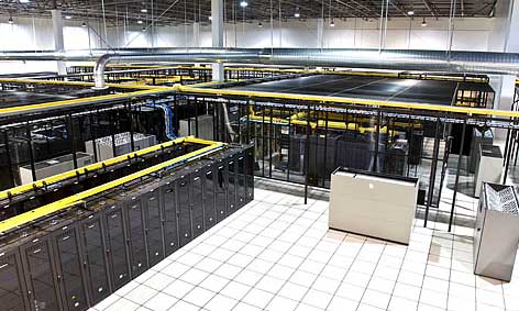 A look at the interior of one of the RagingWire data centers in Sacramento. NTT Communications has acquired 80 percent of RagingWire.