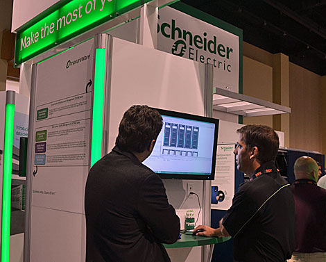 Schneider Electric demonstrates its DCIM software.