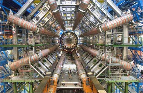 A look at the ATLAS particle detector experiment at the Large Hadron Collider (LHC), the huge particle accelerator at CERN near Geneva, Switzerland. (Photo: Image Editor via Flickr) 