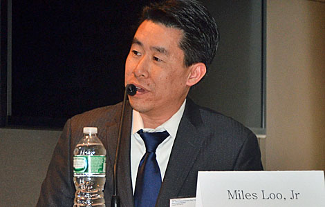 Miles Loo, of Cushman Wakefield, moderated a panel on data center financing. (Photo by Colleen Miller.)