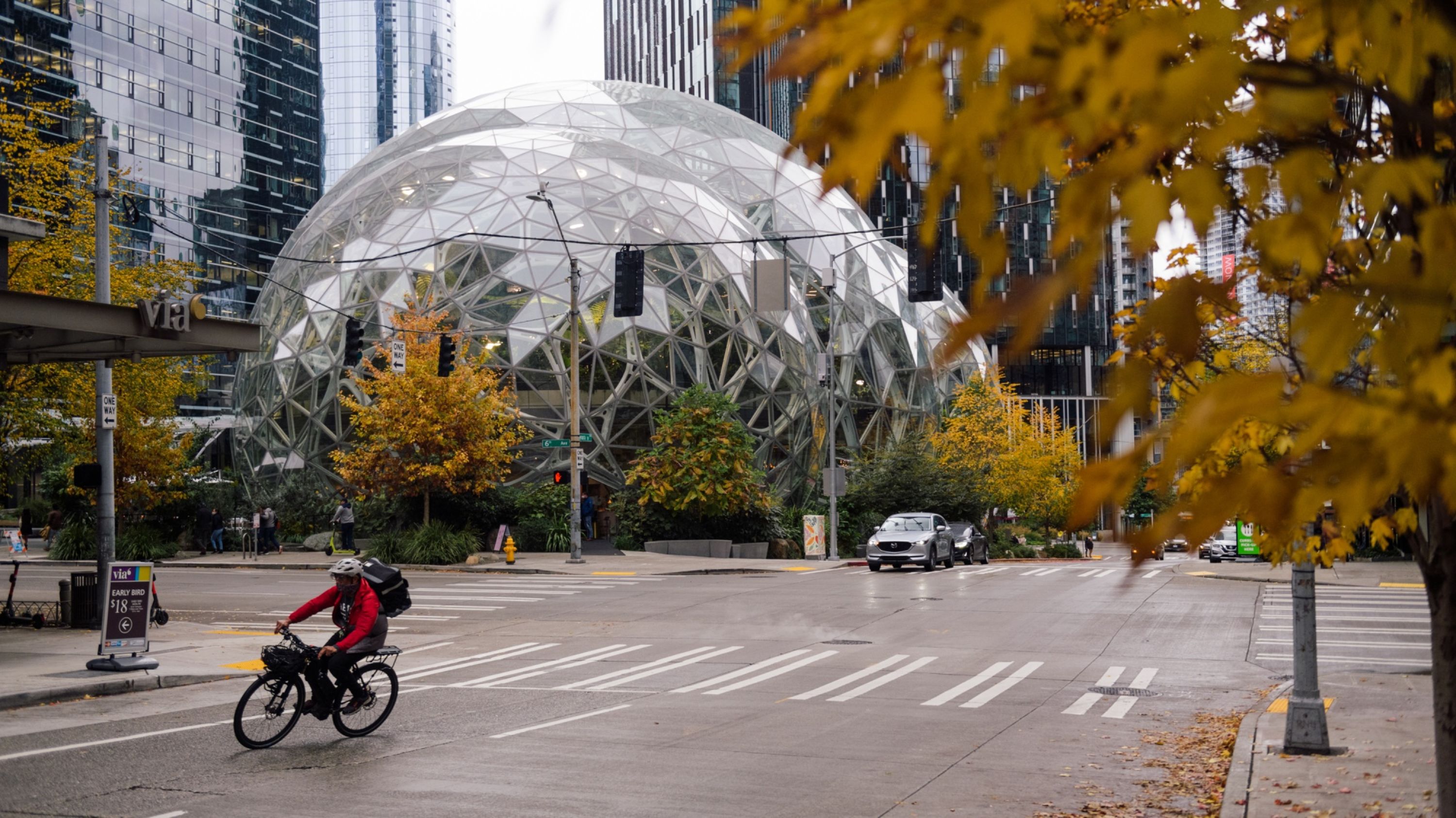 Amazon’s Seattle headquarters feature distinctive spheres.