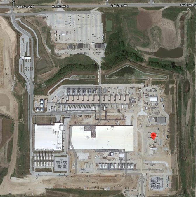 Site of Google’s current footprint for the Papillon data center campus.