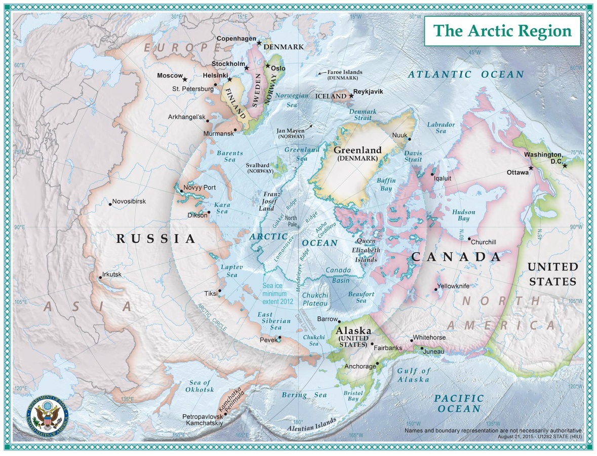 Political map of the Arctic region