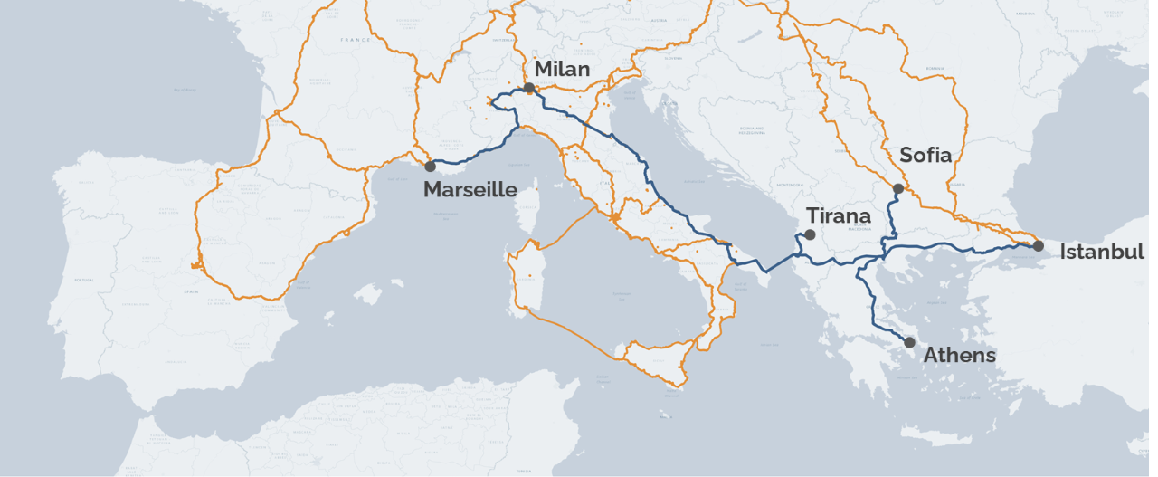 The new fiber route running alongside Trans Adriatic Pipeline