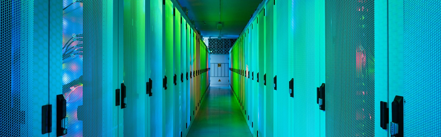 data center tinted green