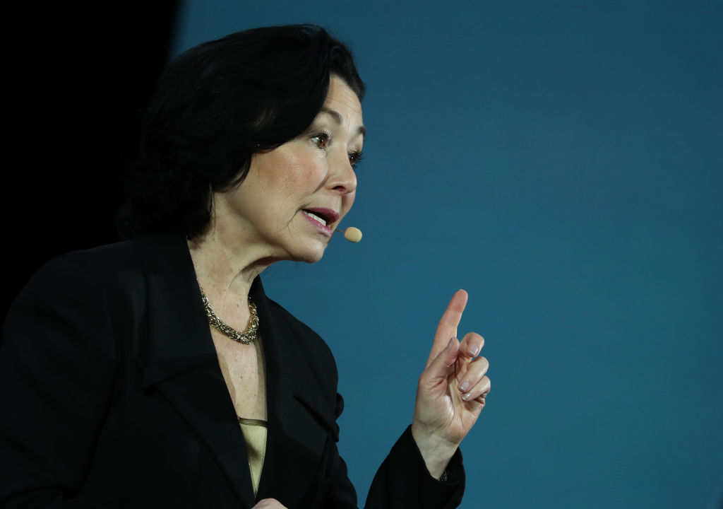 Oracle CEO Safra Catz speaking at Oracle OpenWorld 2019 in San Francisco