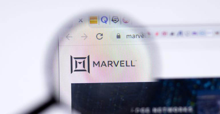 Marvell website page with logo close-up