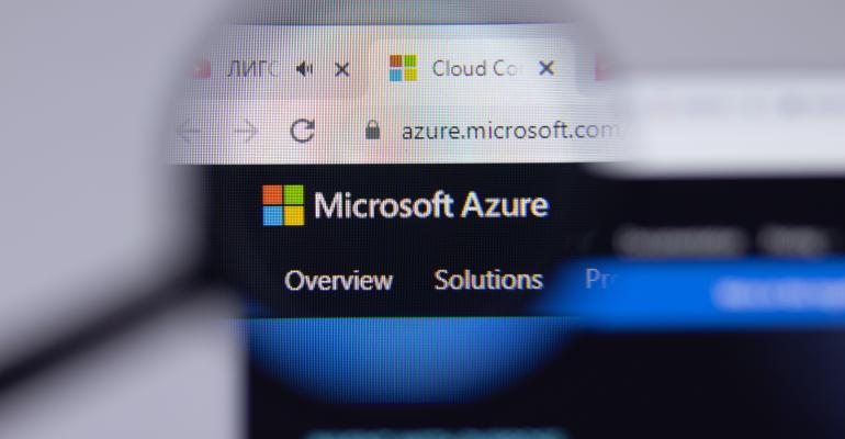 Microsoft Azure logo close-up on website page