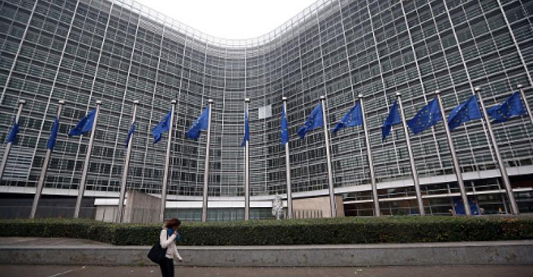The European Commission building is pictured on October 2014 in Brussels, Belgium.