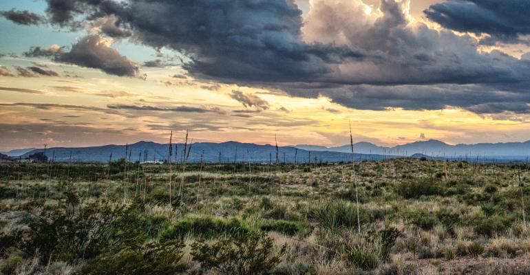 A sunset over the El Paso Desert, where a new data center may be built