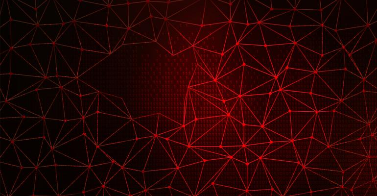 Digital Web on Dark Red Backgrund