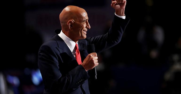 Tom Barrack, CEO and chairman of Colony Capital and former deputy interior undersecretary in the Reagan administration, speaking at the Republican National Convention on July 21, 2016 at the Quicken Loans Arena in Cleveland, Ohio.