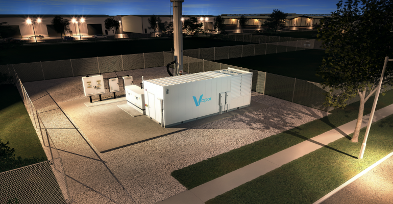 A Vapor Edge Module at a cell tower (a rendering)
