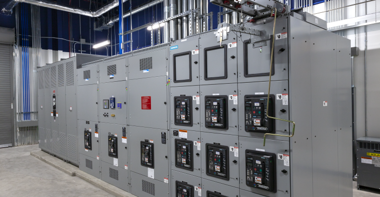 Photo of inside of an adaptive reuse data center.