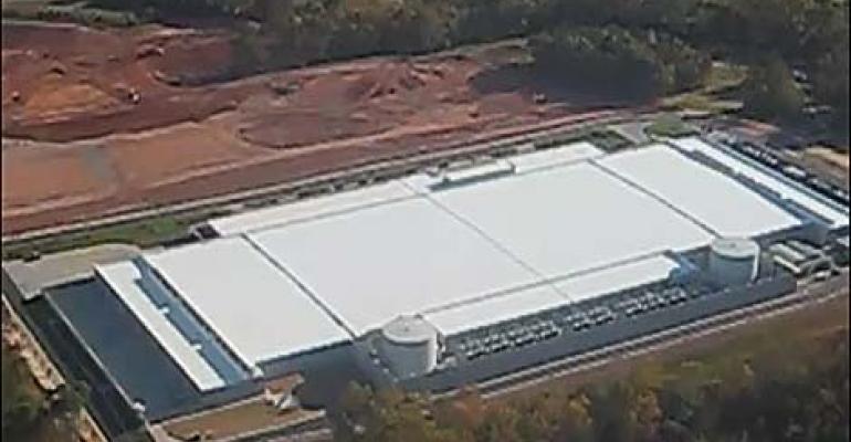 An aerial view of the new Apple data center in Maiden, North Carolina, excerpted by a video by area real estate agent Bill Wagenseller.
