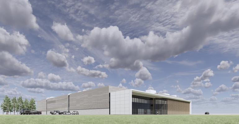 An architectural rendering of the Oregon Research and Design Mega Lab in Hillsboro, Oregon. Intel planned to open the data center lab this year. 