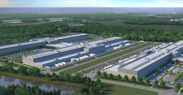 Rendering of a three-data center campus Facebook is currently building in New Albany, Ohio