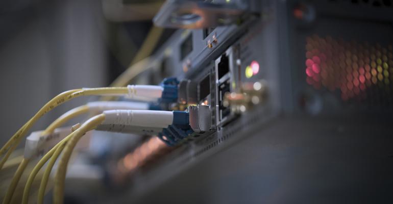 Fiber optic cables in a data center
