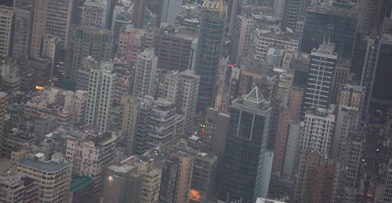 Hong Kong skyline, seen in 2013