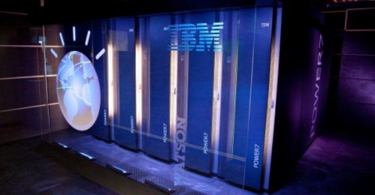 IBM's 'Watson' computing system at a press conference in Yorktown Heights, New York, 2011.