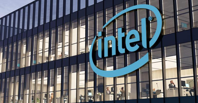 Intel logo on building