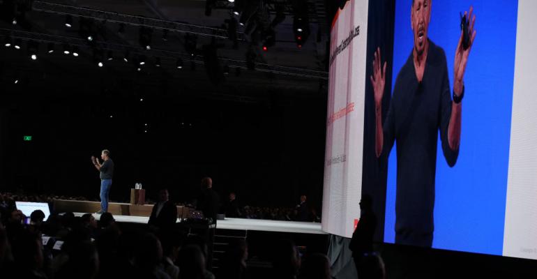 Larry Ellison, Oracle co-founder, chairman, and CTO speaking at Oracle OpenWorld 2019 in San Francisco