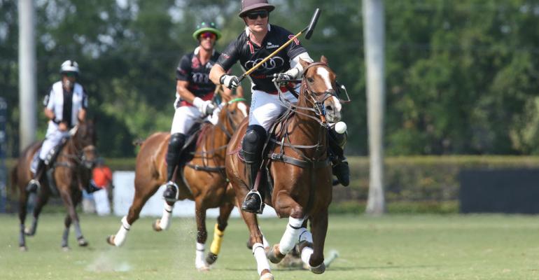 Marc Ganzi, CEO of Digital Bridge who is expected to become CEO of Colony Capital, is a successful polo player. Here he is pictured hitting the ball towards the goal while playing for the Audi team against Colorado during the USPA Gold Cup in March 2018.