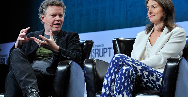 Cloudflare founders Matthew Prince (COO) and Michelle Zatlyn (COO) speak at TechCrunch 2015 in San Francisco