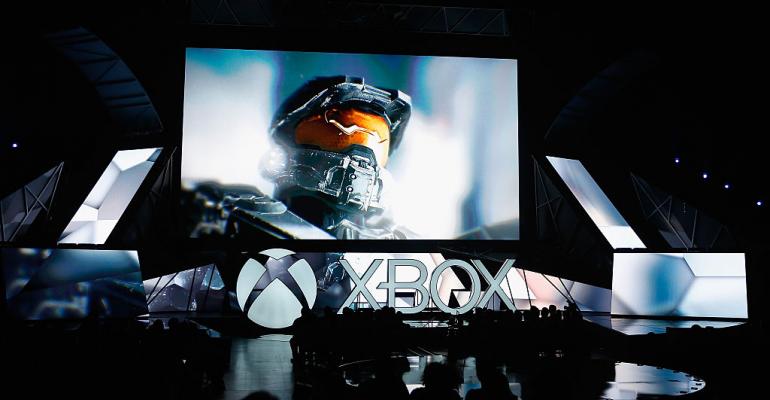 "Halo" displayed during the Microsoft Xbox E3 press conference in 2015 in Los Angeles