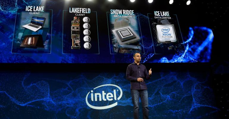 Intel Executive VP and General Manager Data Center Group Navin Shenoy speaks during an Intel press event for CES 2019 in Las Vegas.