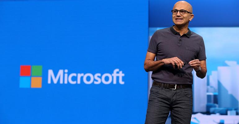 Microsoft CEO Satya Nadella, speaking at Build 2016