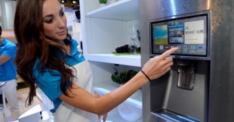 Image of a smart IoT connected refrigerator.