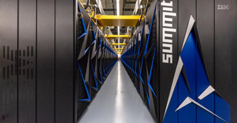 The Summit supercomputer at ORNL, designed by IBM and Nvidia.