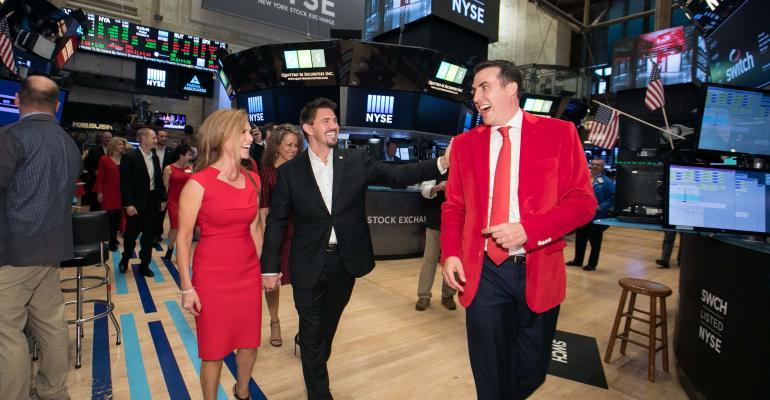 Switch CEO and founder Rob Roy on the floor of the New York Stock Exchange on the company's IPO day