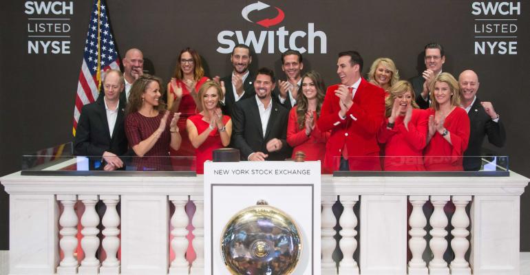 Colleagues and family join Switch founder and CEO at NYSE on IPO day