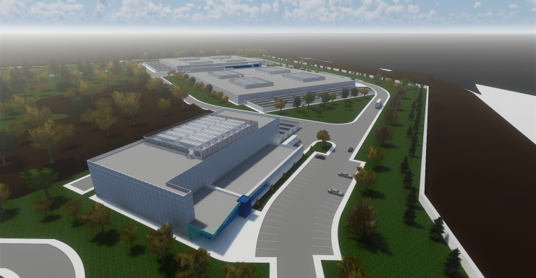 Rendering of the future Vantage data center campus in Ashburn, Virginia