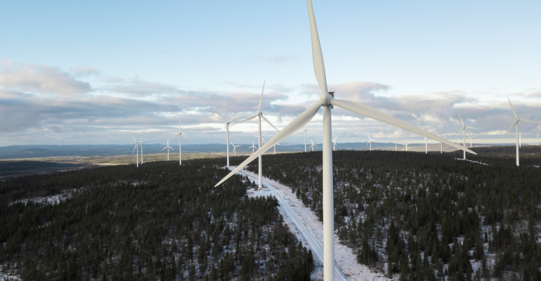 Vattenfall's Stor-Rotliden wind farm in Åsele, Sweden