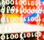 binary code with colorful background
