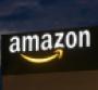 Amazon building logo at night
