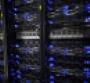 Racks of servers inside a Rackspace data center