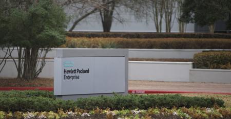 Outside Hewlett Packard Enterprise headquarters in Houston, Texas.