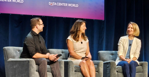 Left to right: Data Center World's Bill Kleyman, Intel’s Jen Huffstetler and AMD’s Laura Smith discuss AI benefits and challenges at Data Center World 2024