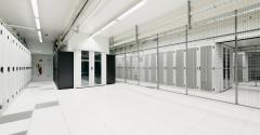 Room in a data storage warehouse.