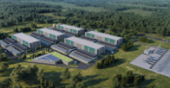 Rendering of Green Mountain's TikTok data center under construction in Hamar, Norway