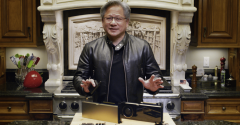Nvidia CEO Jensen Huang, delivering the GTC 2020 keynote from his kitchen.