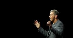 Oracle co-founder and Chairman Larry Ellison delivers a keynote address during the Oracle OpenWorld conference on October 22, 2018 in San Francisco.