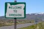 Welcome to Oregon road sign on US highway