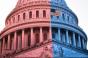 US capitol building in red and blue