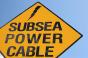 Warning subsea power cable sign at the Irish Atlantic coast.